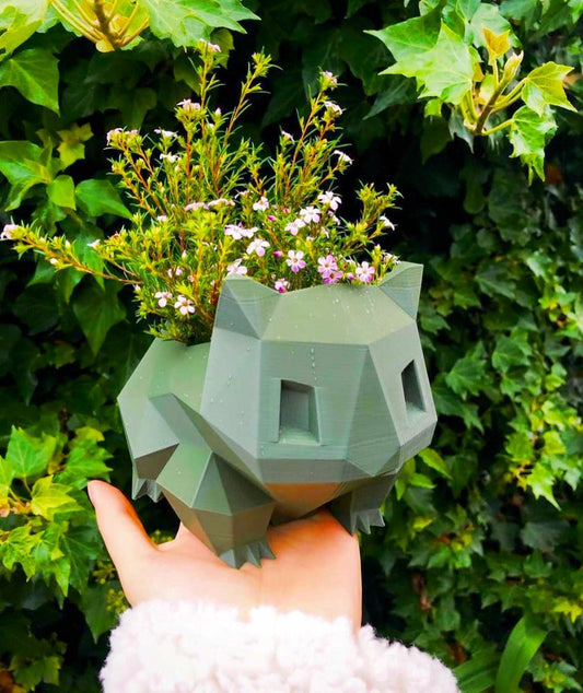 Bulbasaur Pot (Geometric) | 3D Printed Pokemon Plant Pot